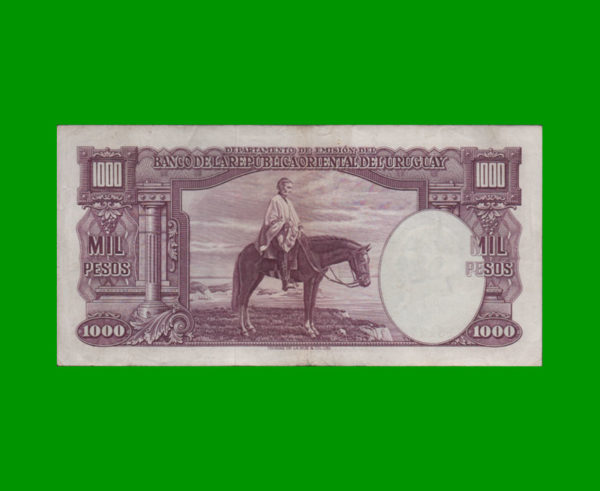 BILLETE DE
  URUGUAY 1.000,00 PESOS, ESTADO MUY BUENO+.- - Imagen 2