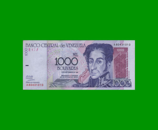 BILLETE DE
  VENEZUELA 1.000,00 BOLIVARES, ESTADO SIN CIRCULAR.-