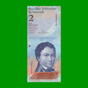 BILLETE DE
  VENEZUELA 2,00 BOLIVARES, ESTADO SIN CIRCULAR.-