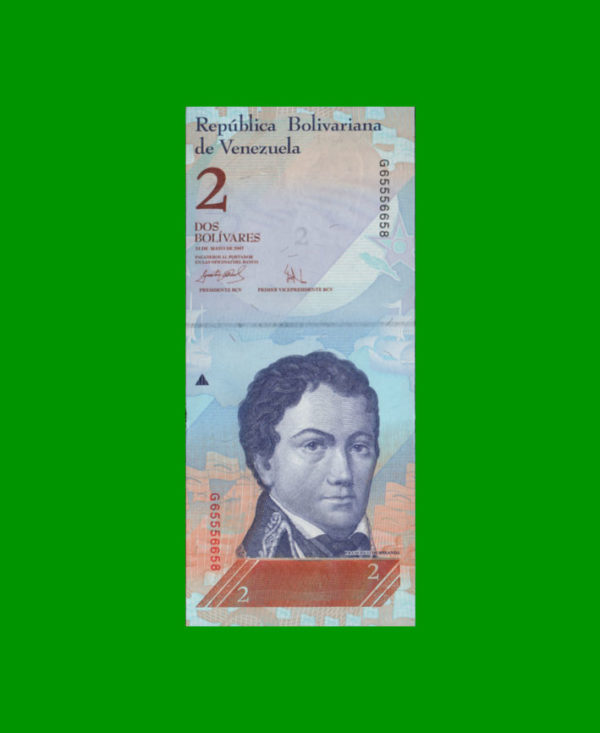 BILLETE DE
  VENEZUELA 2,00 BOLIVARES, ESTADO SIN CIRCULAR.-