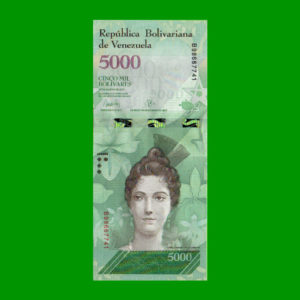 BILLETE DE
  VENEZUELA 5.000,00 BOLIVARES, ESTADO SIN CIRCULAR.-