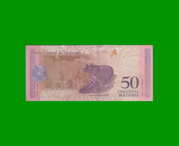 BILLETE DE  VENEZUELA 50,00 BOLIVARES (SOBERANOS), ESTADO SIN CIRCULAR.- - Imagen 2
