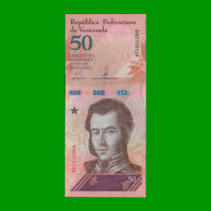 BILLETE DE  VENEZUELA 50,00 BOLIVARES (SOBERANOS), ESTADO SIN CIRCULAR.-
