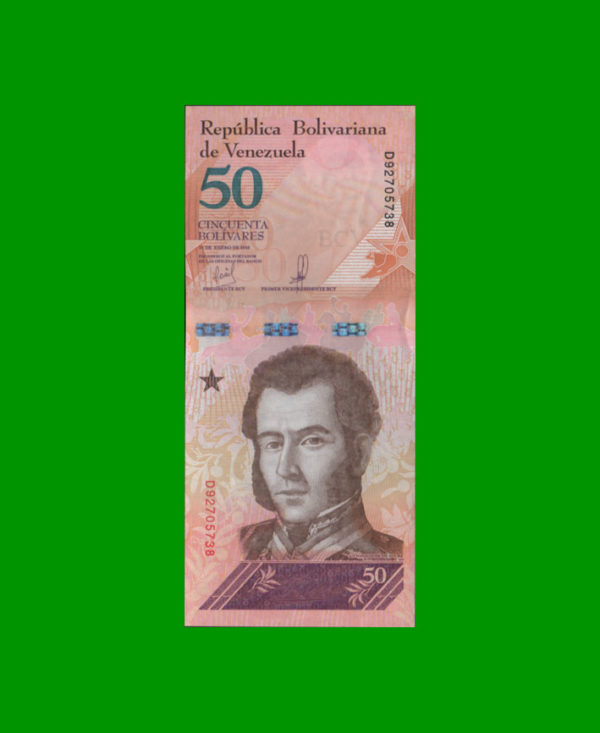 BILLETE DE  VENEZUELA 50,00 BOLIVARES (SOBERANOS), ESTADO SIN CIRCULAR.-