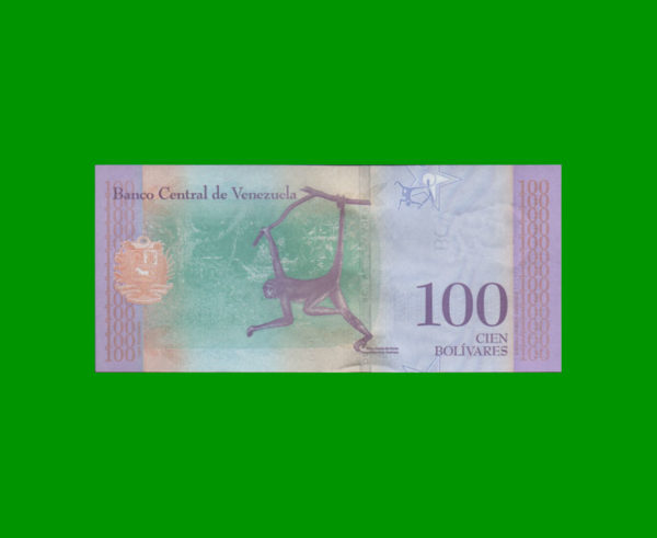 BILLETE DE  VENEZUELA 100,00 BOLIVARES (SOBERANOS), ESTADO SIN CIRCULAR.- - Imagen 2