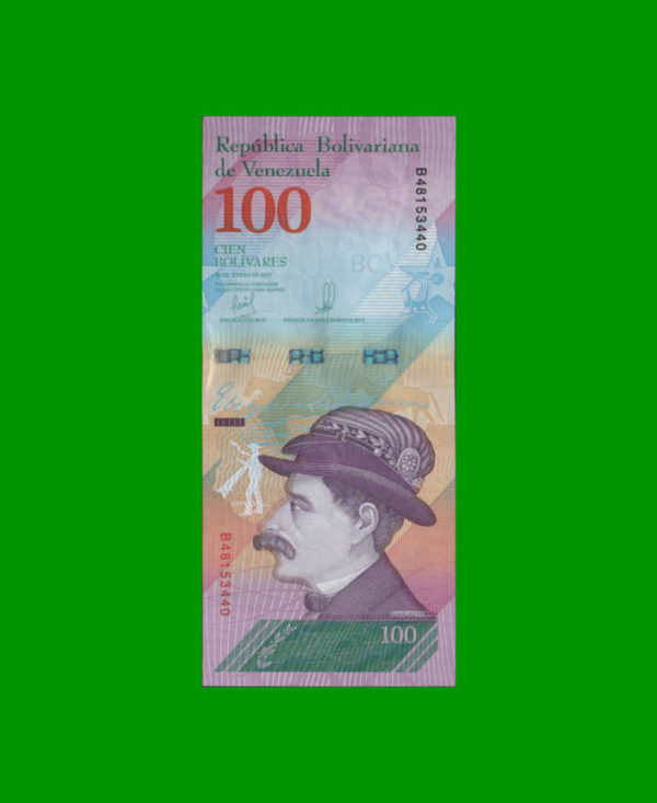 BILLETE DE  VENEZUELA 100,00 BOLIVARES (SOBERANOS), ESTADO SIN CIRCULAR.-