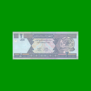 BILLETE DE  AFGANISTAN 2,00 AGHANIS, ESTADO SIN CIRCULAR.-