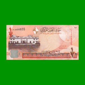 BILLETE DE
  BAHRAIN 1/2 DINAR, PICK: 25, ESTADO SIN CIRCULAR.-