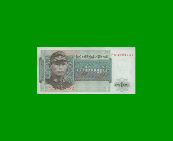 BILLETE DE  BURMA 1,00 KYAT, ESTADO SIN CIRCULAR.-