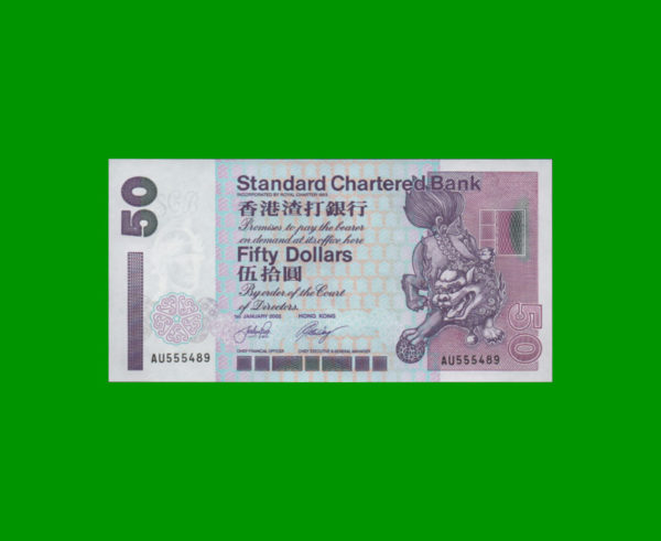 BILLETE DE  HONG KONG 50,00 DOLLAR, PICK 286c, ESTADO   SIN CIRCULAR.-