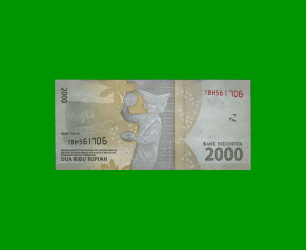 BILLETE DE  INDONESIA 2.000,00 RUPIAS, ESTADO SIN CIRCULAR.- - Imagen 2