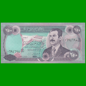 BILLETE DE
  IRAQ 250,00 DINARS, ESTADO SIN CIRCULAR.-