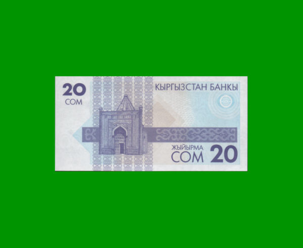 BILLETE DE
  KIRGUISTAN 20,00 SOM, PICK 6, ESTADO SIN CIRCULAR.- - Imagen 2