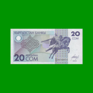 BILLETE DE
  KIRGUISTAN 20,00 SOM, PICK 6, ESTADO SIN CIRCULAR.-