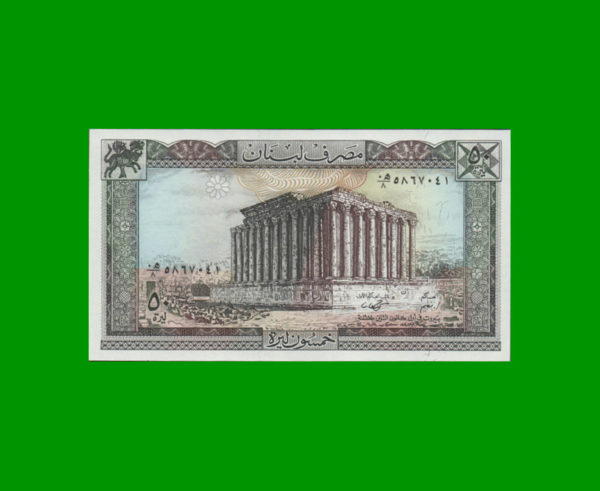 BILLETE DE
  LIBANO 50,00 LIVRES, ESTADO SIN CIRCULAR.-