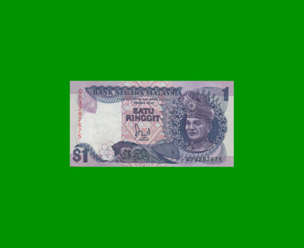 BILLETE DE
  MALASIA 1,00 RINGGIT, ESTADO SIN CIRCULAR.-
