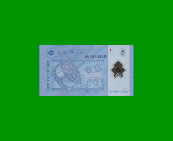 BILLETE DE
  MALASIA 1,00 RINGGIT POLYMERO, ESTADO SIN CIRCULAR.- - Imagen 2