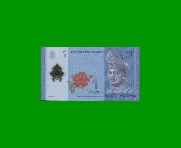 BILLETE DE
  MALASIA 1,00 RINGGIT POLYMERO, ESTADO SIN CIRCULAR.-