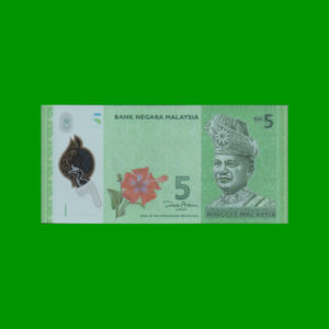 BILLETE DE
  MALASIA 5,00 RINGGIT POLYMERO, ESTADO SIN CIRCULAR.-