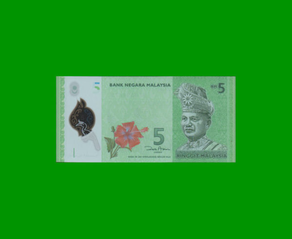 BILLETE DE
  MALASIA 5,00 RINGGIT POLYMERO, ESTADO SIN CIRCULAR.-