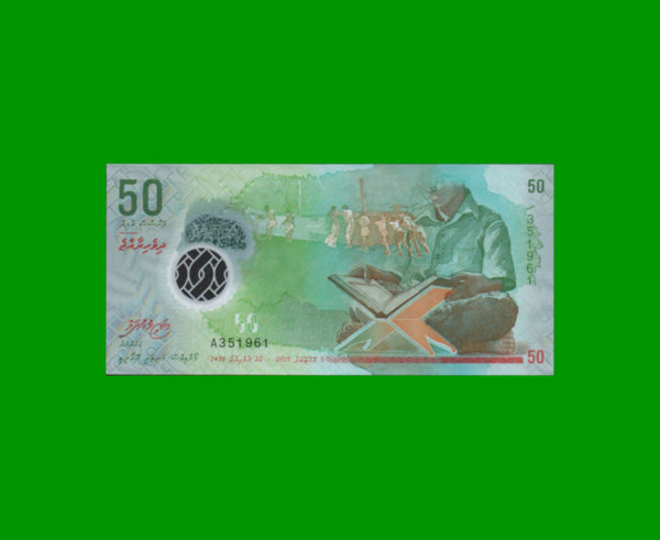 BILLETE DE
  MALDIVAS 50,00 RUPIAS POLYMERO, ESTADO SIN CIRCULAR.-