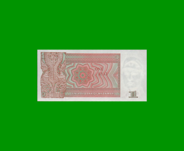 BILLETE DE
  MYANMAR (BIRMANIA) 1,00 KYAT, ESTADO SIN CIRCULAR.- - Imagen 2