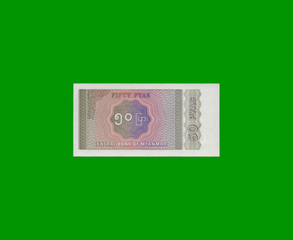 BILLETE DE
  MYANMAR (BIRMANIA) 50,00 PYAS, ESTADO SIN CIRCULAR.- - Imagen 2