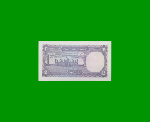 BILLETE DE
  PAKISTAN 2,00 RUPIAS, ESTADO SIN CIRCULAR.- - Imagen 2