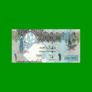 BILLETE DE
  QATAR 1,00 RIYAL, PICK 20, ESTADO SIN CIRCULAR.-