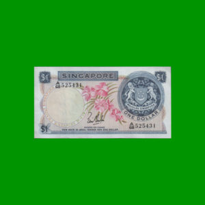 BILLETE DE
  SINGAPUR 1,00 DOLLAR, PICK 1a,ESTADO EXCELENTE.-