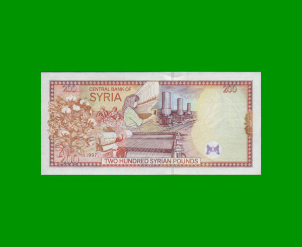BILLETE DE
  SYRIA 200,00 POUNDS, PICK 109, ESTADO SIN CIRCULAR.- - Imagen 2