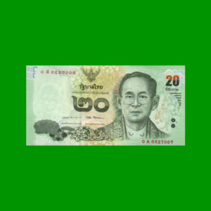 BILLETE DE  THAILANDIA 20,00 BAHT, ESTADO SIN CIRCULAR.-