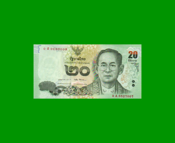 BILLETE DE  THAILANDIA 20,00 BAHT, ESTADO SIN CIRCULAR.-