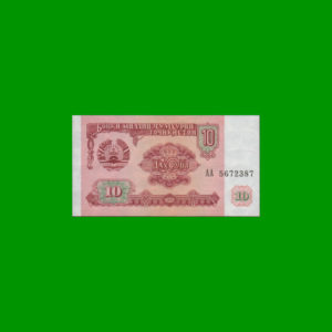 BILLETE DE
  TAJIKISTAN 10,00 RUBLOS, ESTADO SIN CIRCULAR.-