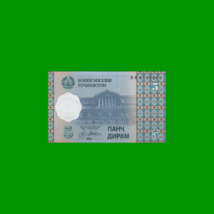 BILLETE DE
  TAJIKISTAN 5,00 DIRAM, ESTADO SIN CIRCULAR.-