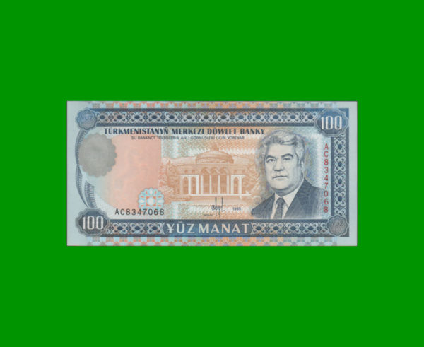BILLETE DE
  TURKMENISTAN 100,00 MANAT, ESTADO SIN CIRCULAR.-