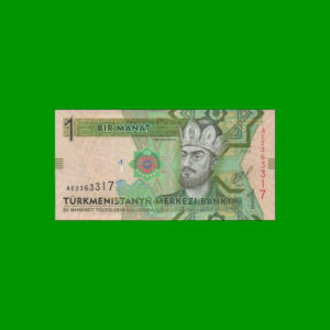 BILLETE DE
  TURKMENISTAN 1,00 MANAT, ESTADO SIN CIRCULAR.-