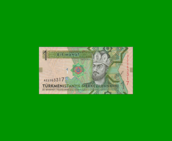 BILLETE DE
  TURKMENISTAN 1,00 MANAT, ESTADO SIN CIRCULAR.-