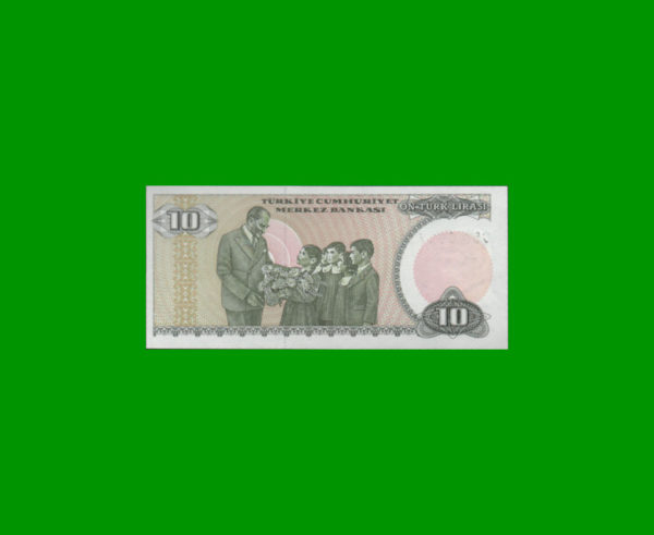 BILLETE DE
  TURQUIA 10,00 LIRAS, ESTADO SIN CIRCULAR.- - Imagen 2