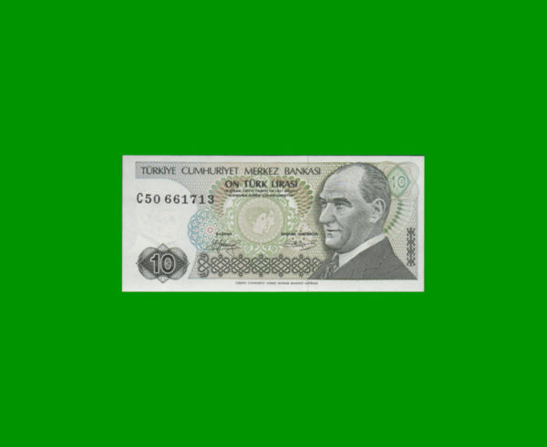 BILLETE DE
  TURQUIA 10,00 LIRAS, ESTADO SIN CIRCULAR.-