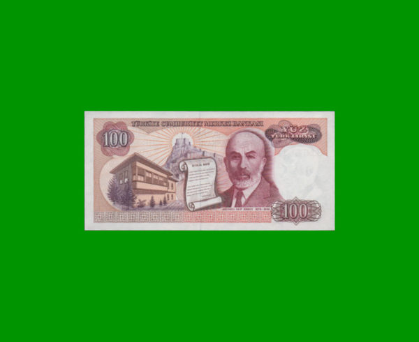 BILLETE DE
  TURQUIA 100,00 LIRAS, ESTADO SIN CIRCULAR.- - Imagen 2