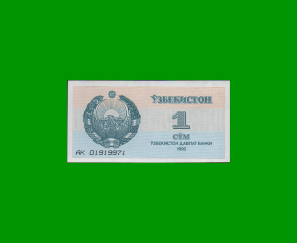 BILLETE DE
  UZBEKISTAN 1,00 SUM, ESTADO SIN CIRCULAR.-