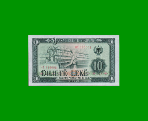 BILLETE DE
  ALBANIA 10,00 LEKE, ESTADO SIN CIRCULAR.-