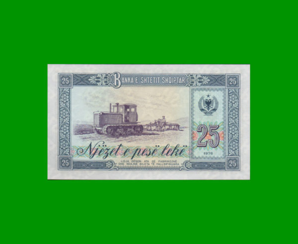 BILLETE DE
  ALBANIA 25,00 LEKE, ESTADO SIN CIRCULAR.- - Imagen 2