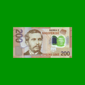 BILLETE DE
  ALBANIA 200,00 LEKE, POLYMERO, PICK NEW, ESTADO SIN CIRCULAR.-