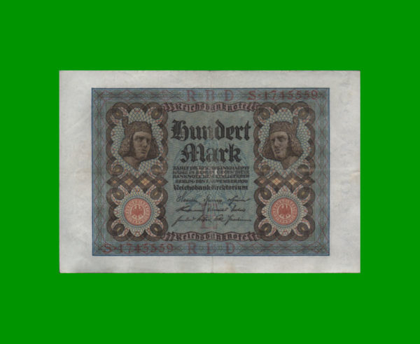 BILLETE DE
  ALEMANIA 100,00 MARCOS, PICK 69b, ESTADO MUY BUENO.-