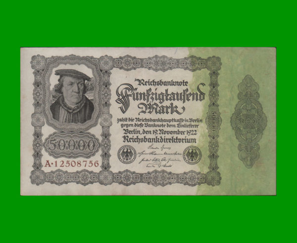 BILLETE DE  ALEMANIA 50.000,00 MARCOS, ESTADO MUY BUENO+.-