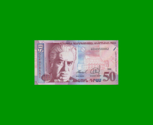 BILLETE DE
  ARMENIA 50,00 DRAMS, ESTADO SIN CIRCULAR.-