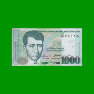 BILLETE DE
  ARMENIA 1.000,00 DRAMS, ESTADO SIN CIRCULAR.-