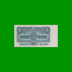 BILLETE DE
  CHECOSLOVAKIA 3,00 KORUNY, ESTADO SIN CIRCULAR.-